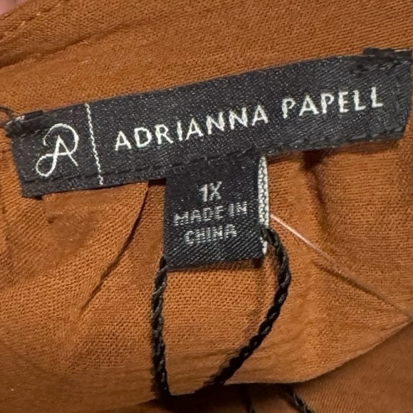 ADRIANNA PAPELL Terracotta Flutter Sleeve Blouse NWT 1X - Picture 8 of 12